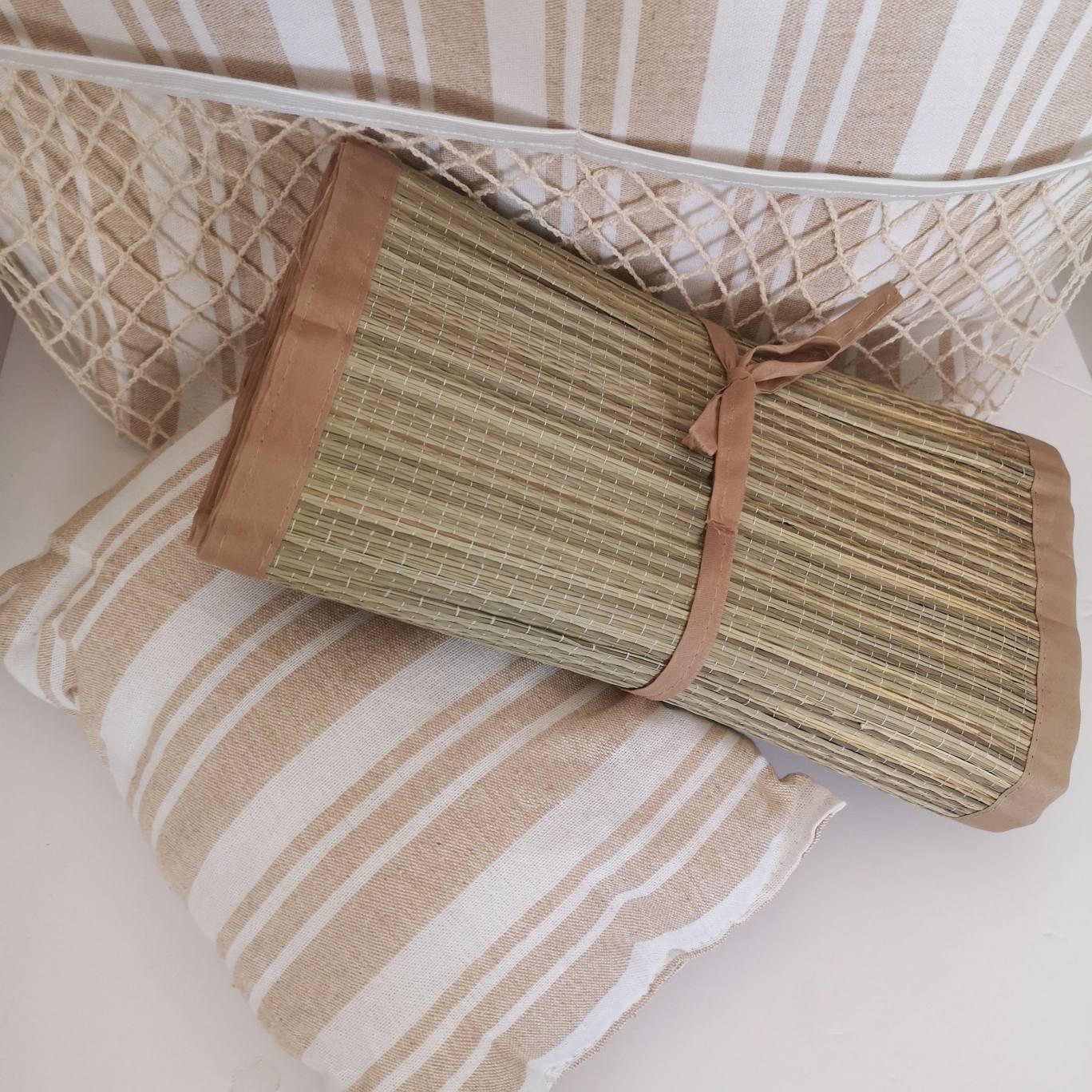 Bolsa de Playa XL con Esterilla y Cojín Integrados | Bolsa Tote de Verano con Cremallera