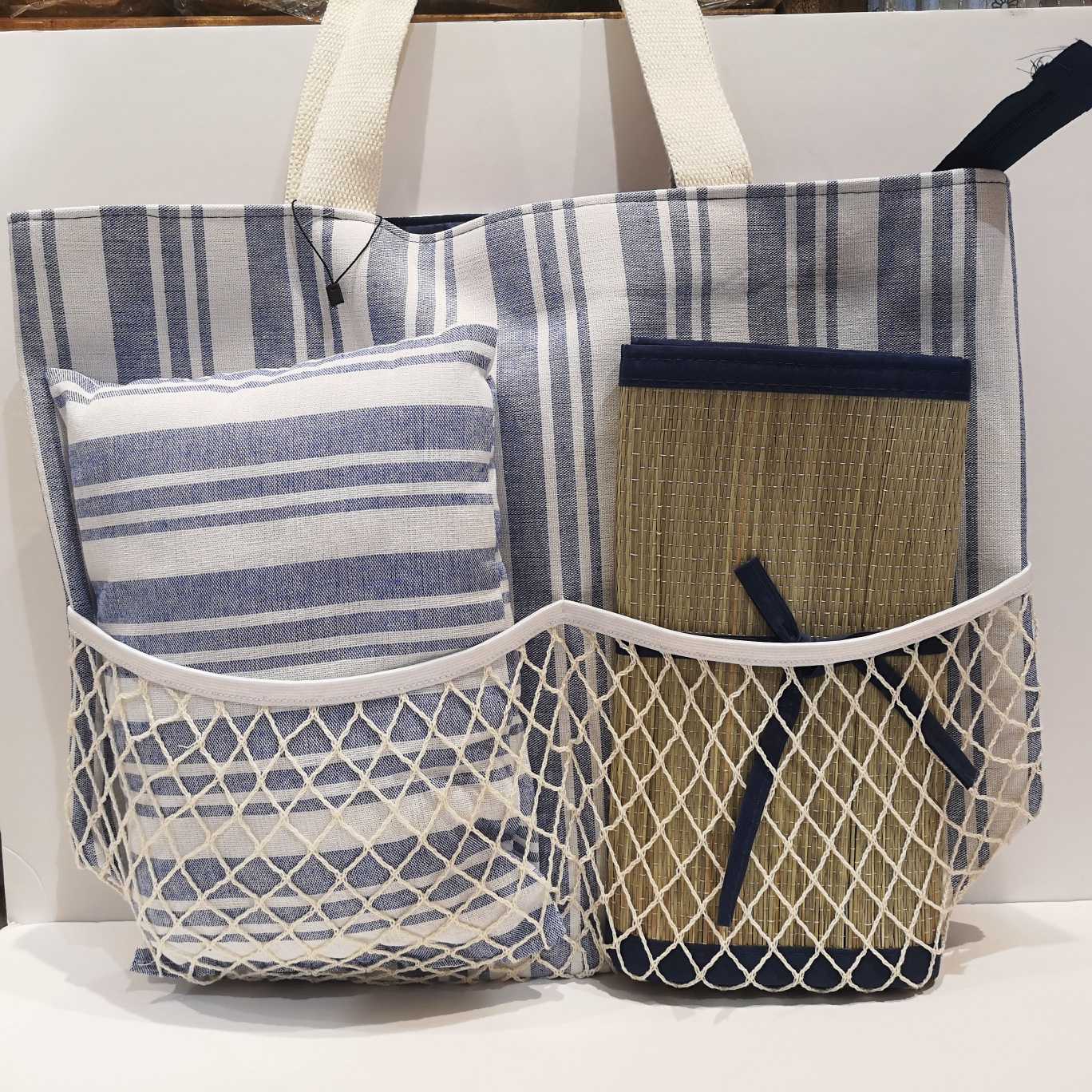 Bolsa de Playa XL con Esterilla y Cojín Integrados | Bolsa Tote de Verano con Cremallera