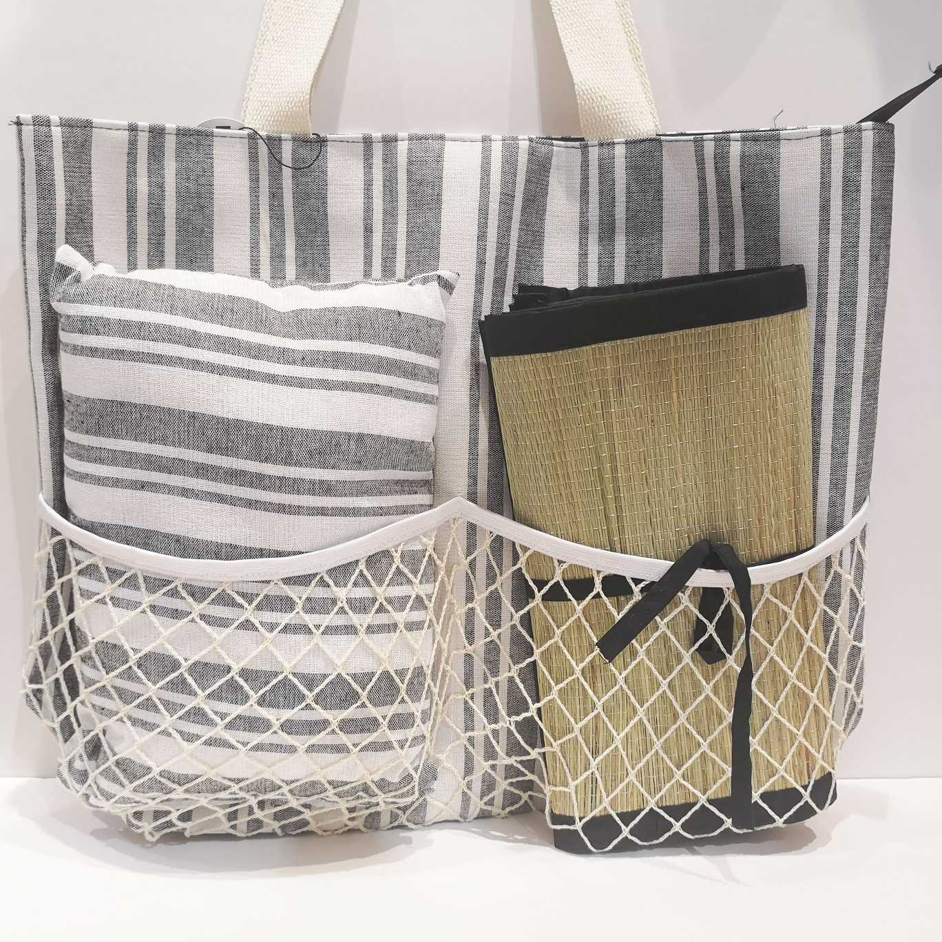 Bolsa de Playa XL con Esterilla y Cojín Integrados | Bolsa Tote de Verano con Cremallera
