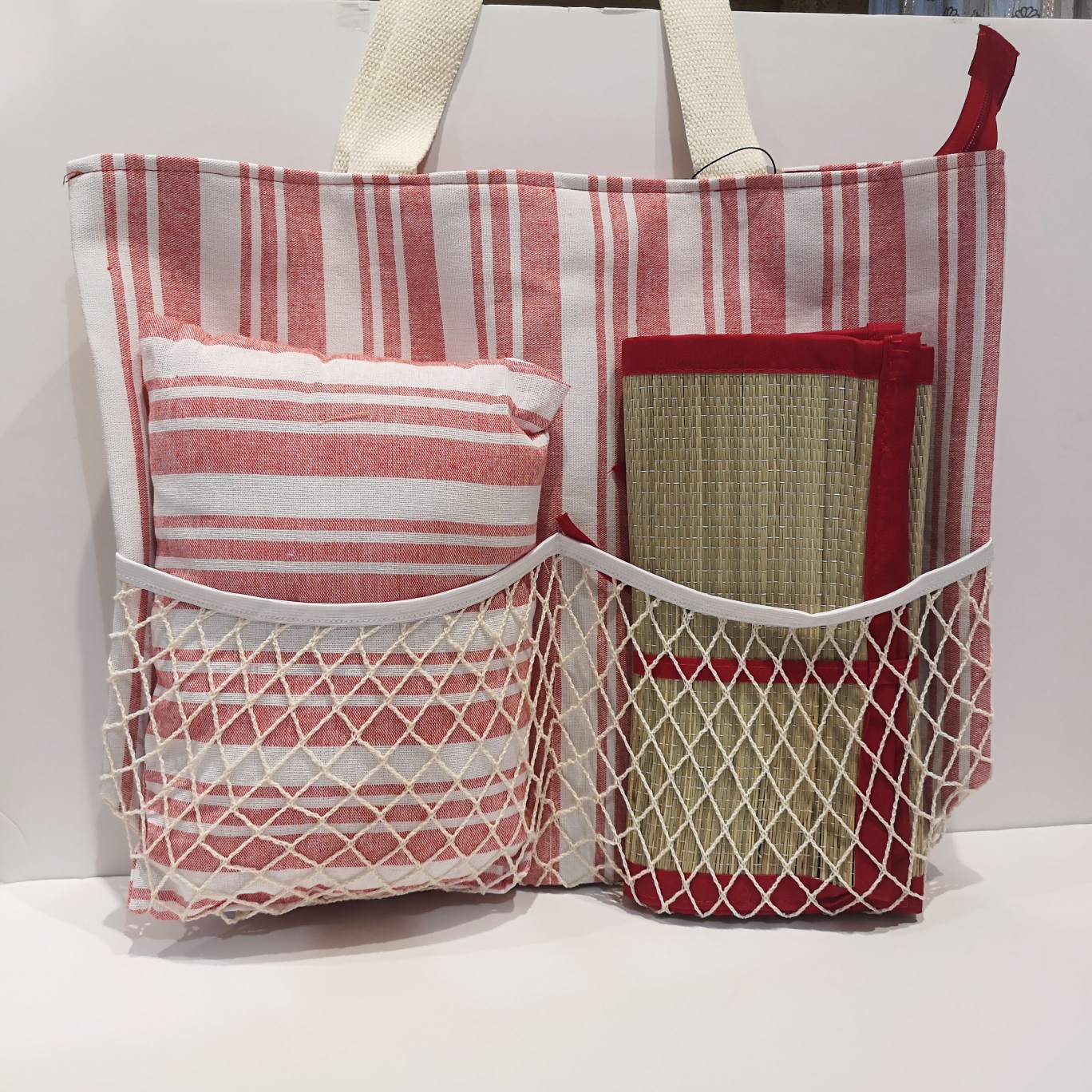 Bolsa de Playa XL con Esterilla y Cojín Integrados | Bolsa Tote de Verano con Cremallera