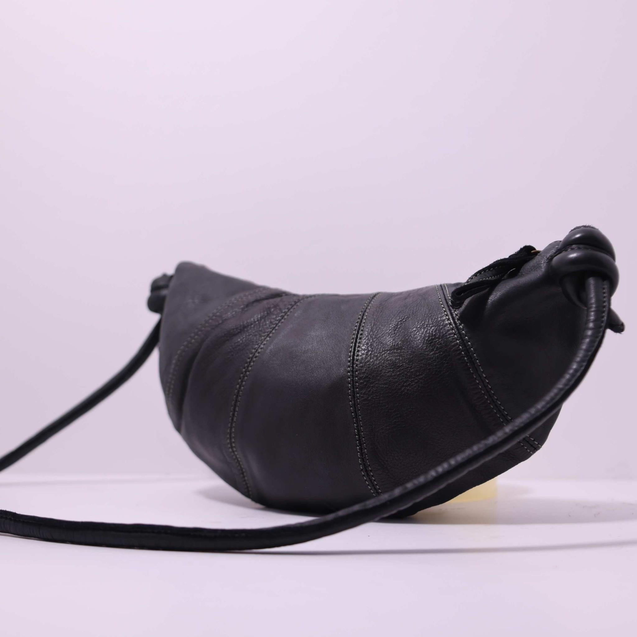 Bolso de hombro de piel genuina con cremallera