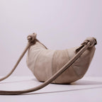 Bolso de hombro de piel genuina con cremallera