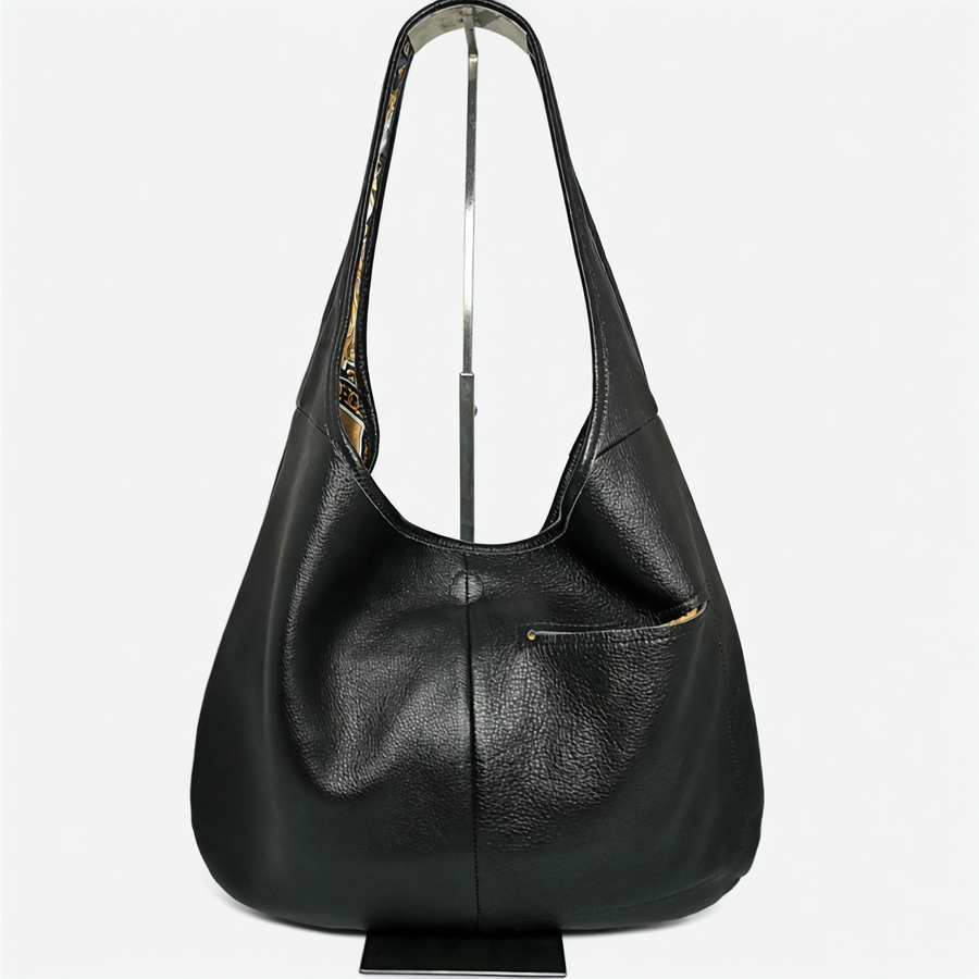 Bolso Hobo Reversible de Piel Genuina con Neceser