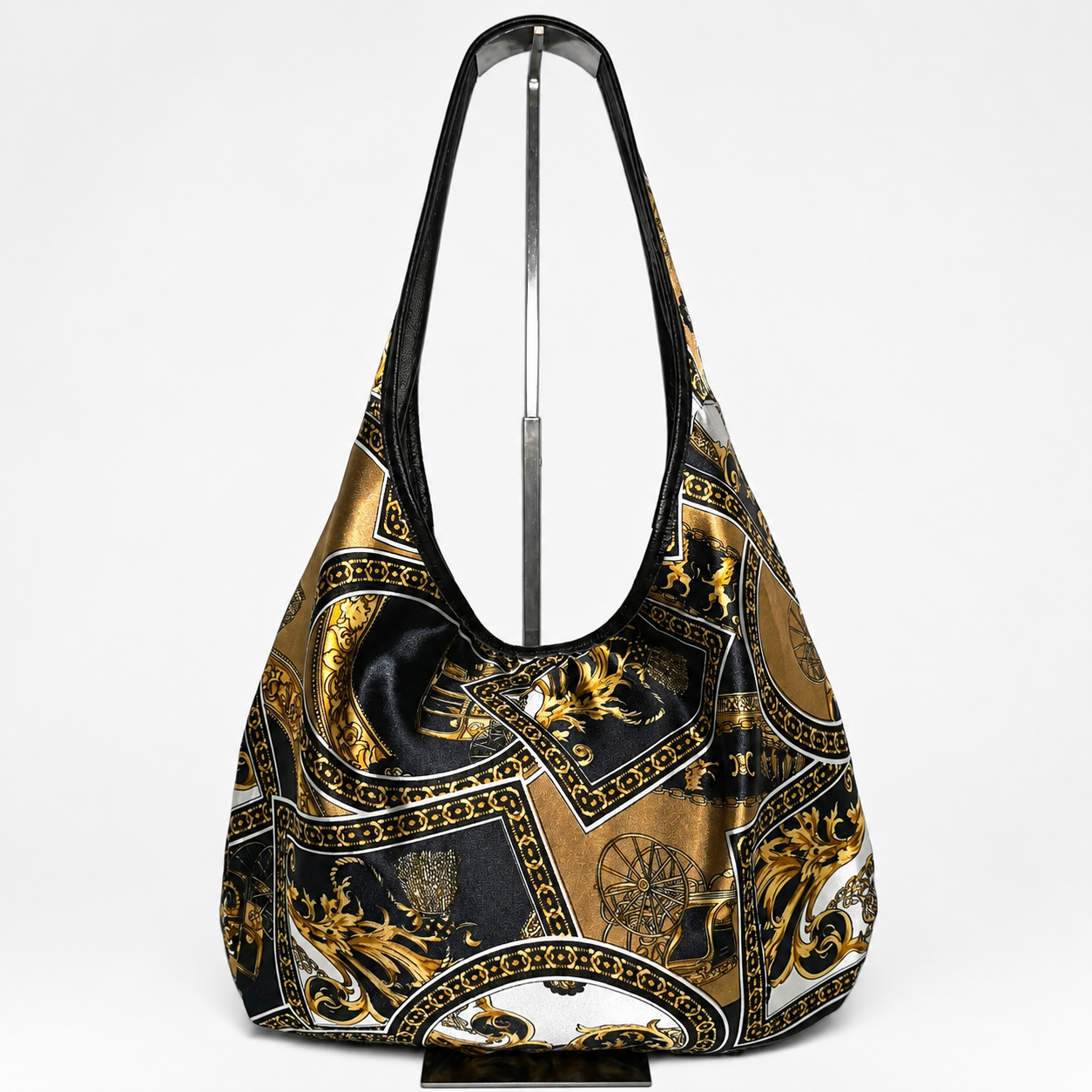 Bolso Hobo Reversible de Piel Genuina con Neceser Interior para Mujer