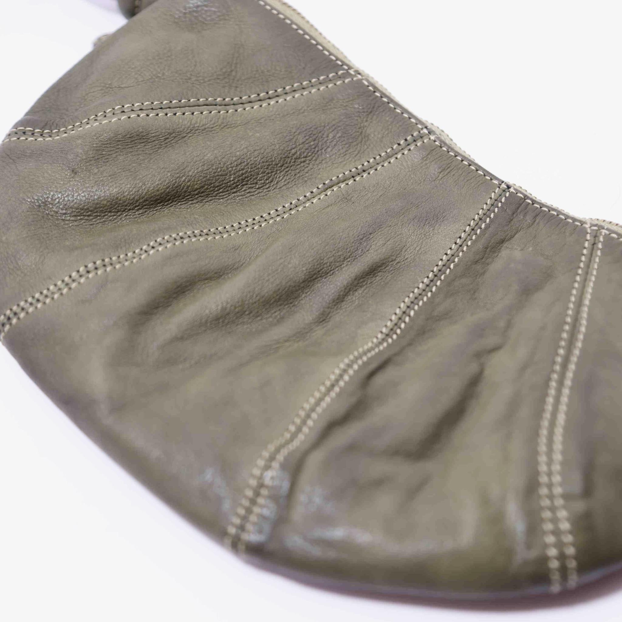 Bolso de hombro de piel genuina con cremallera