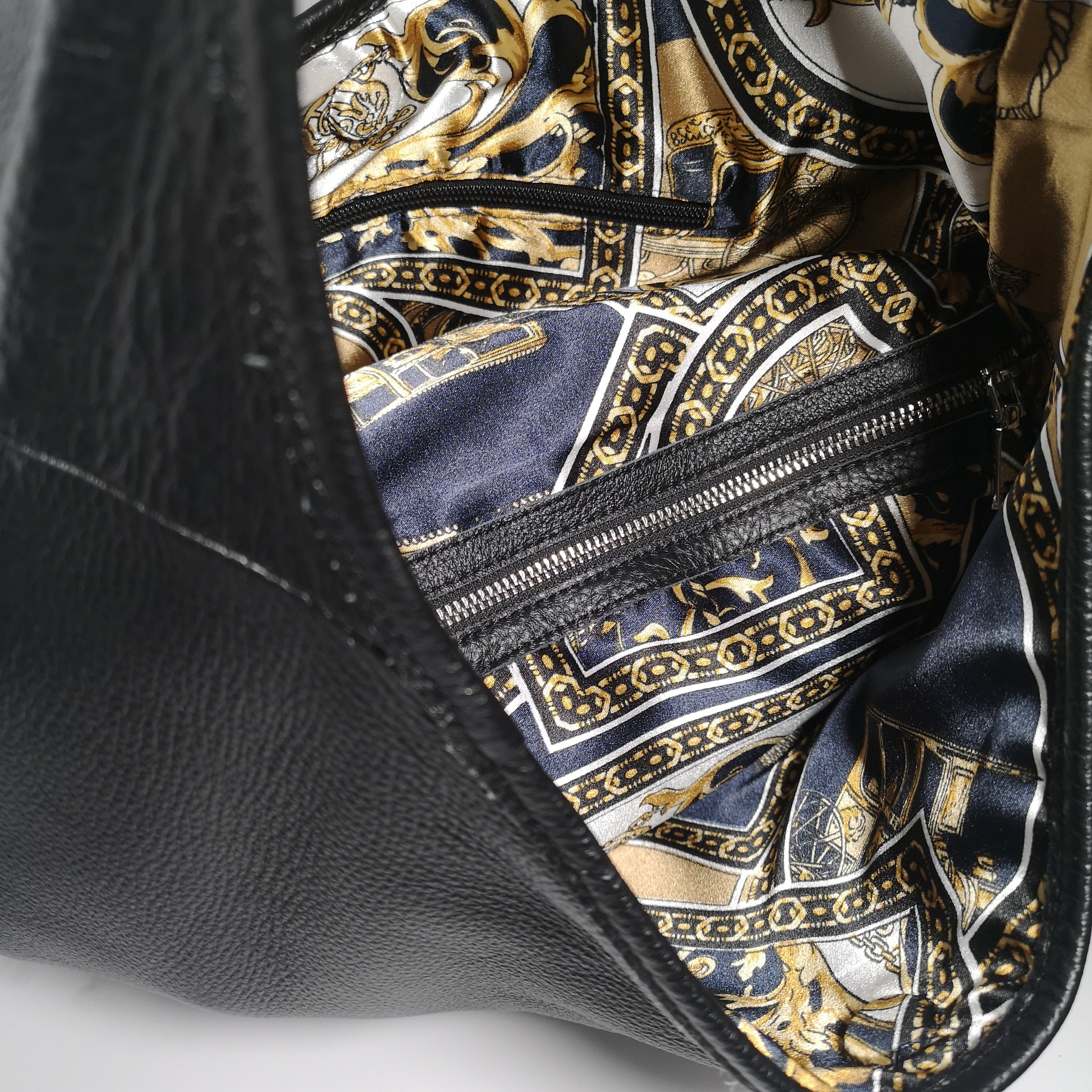 Bolso Hobo Reversible de Piel Genuina con Neceser Interior para Mujer