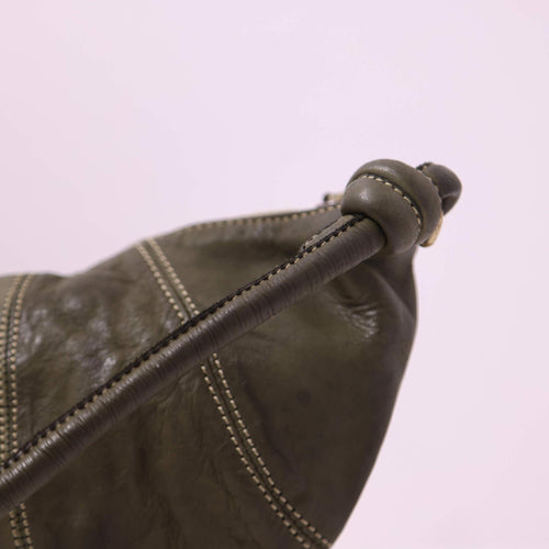 Bolso de hombro de piel genuina con cremallera