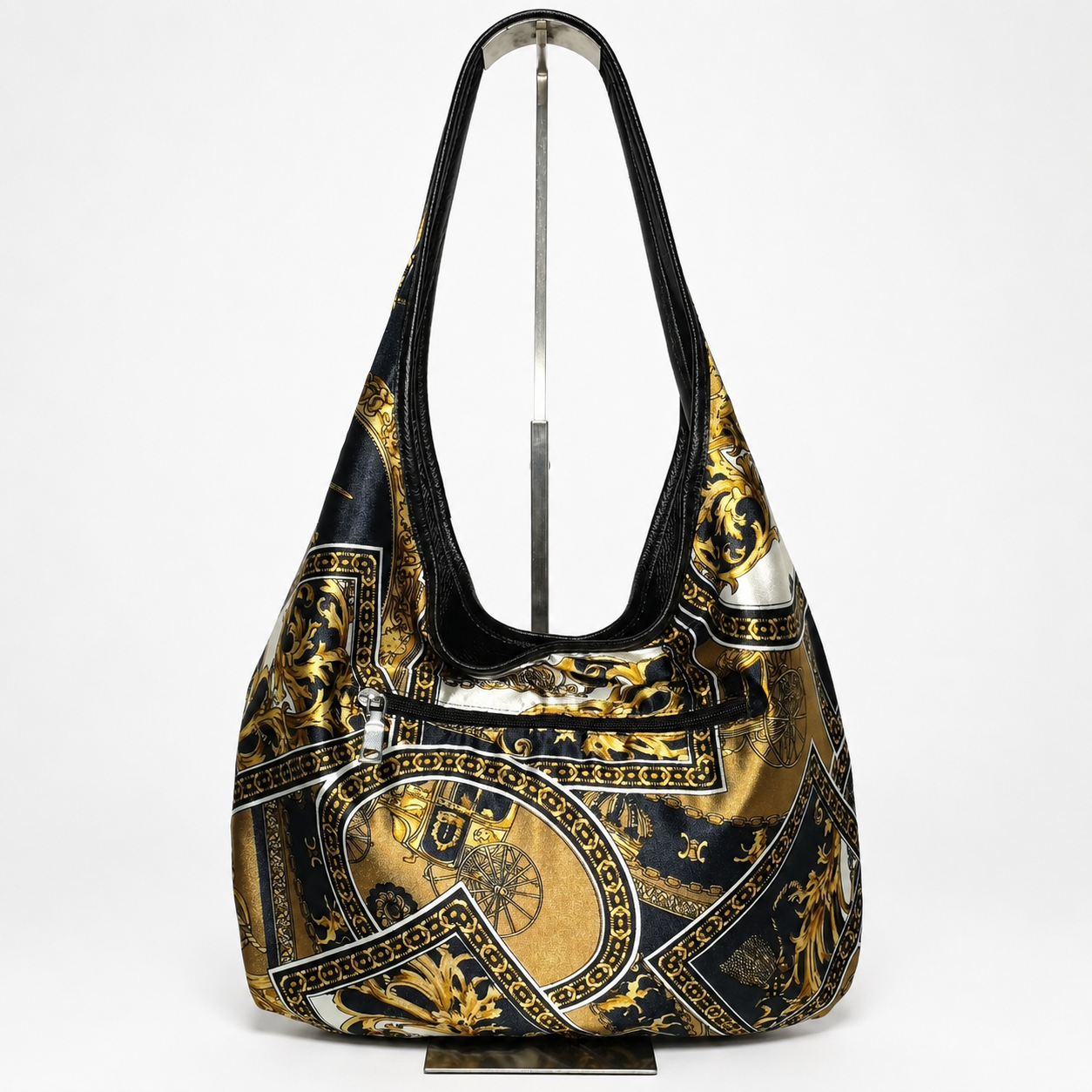 Bolso Hobo Reversible de Piel Genuina con Neceser Interior para Mujer